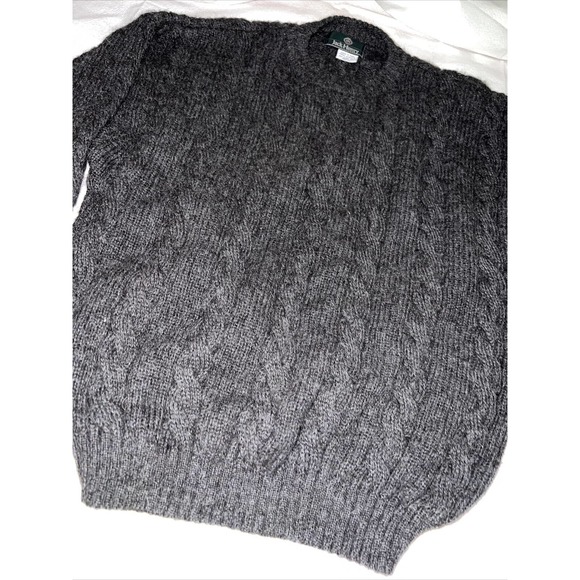VINTAGE Jack Henry Alpaca Cable Knit Sweater Blue Men's Medium Pullover - Picture 3 of 7